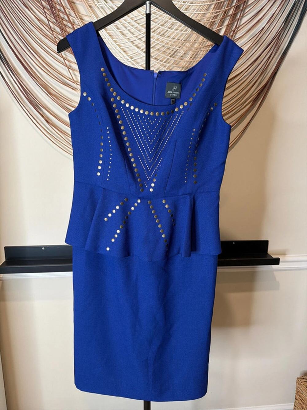 Adriana Papel peplum blue dress 8 3091